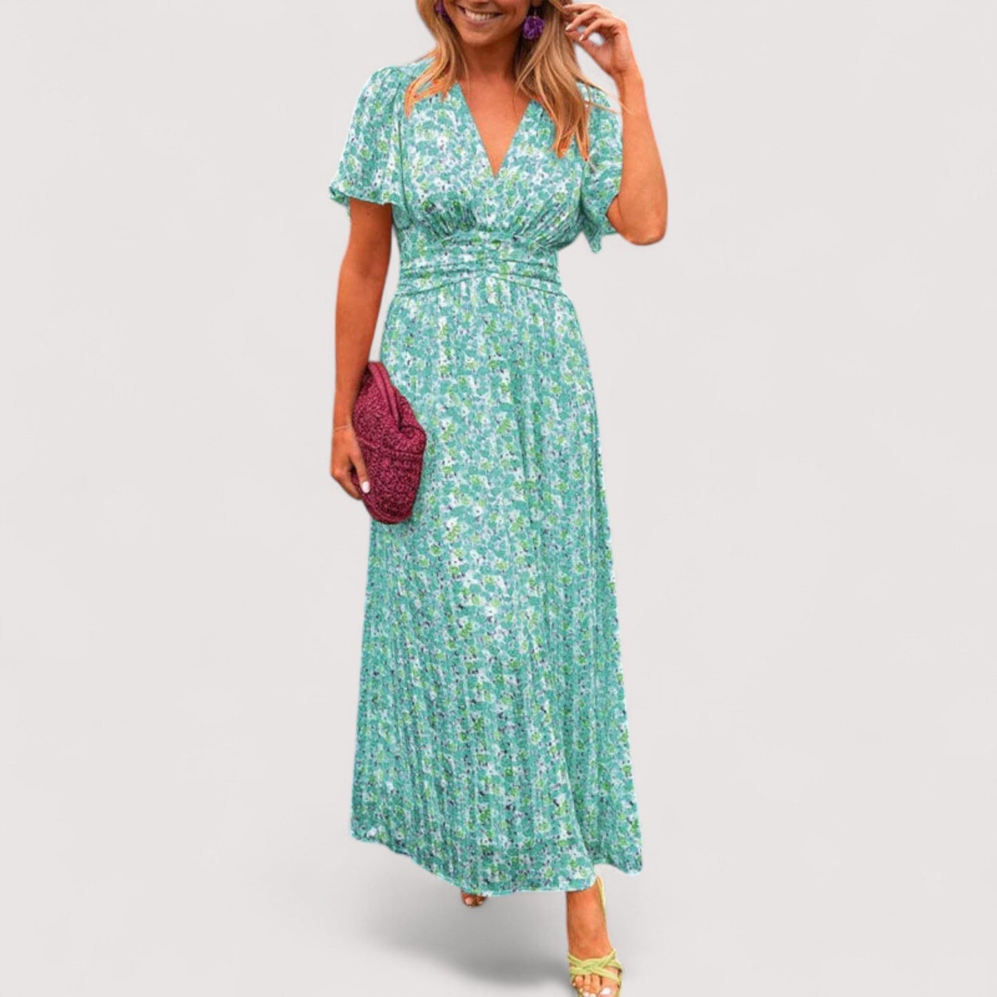 Damen Kleid V-Ausschnitt figurbetont bequem knitterarm elegant vielseitig