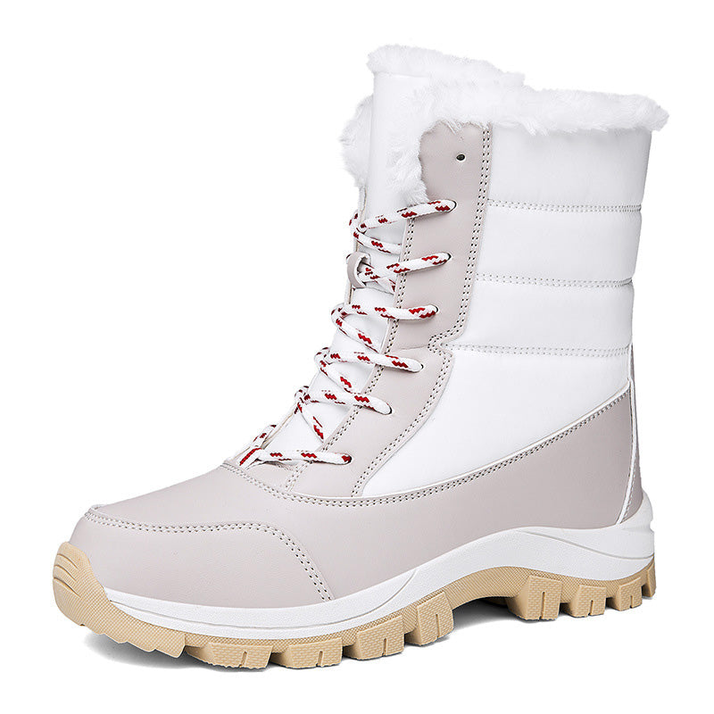 Damen Winterstiefel wasserdicht rutschfest gefüttert solide warme Mikrofaser