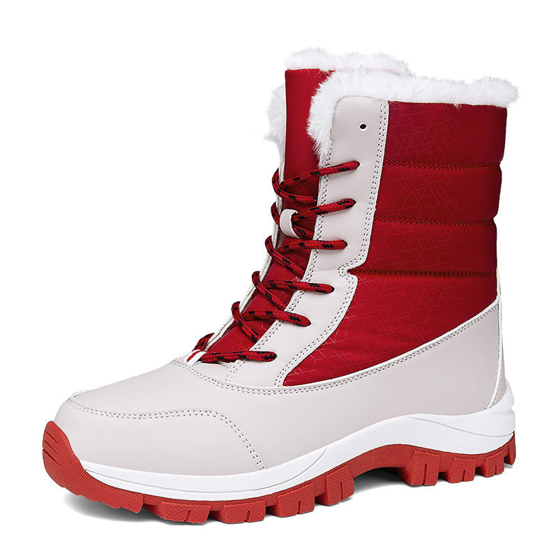 Damen Winterstiefel wasserdicht rutschfest gefüttert solide warme Mikrofaser