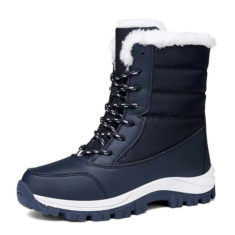 Damen Winterstiefel wasserdicht rutschfest gefüttert solide warme Mikrofaser
