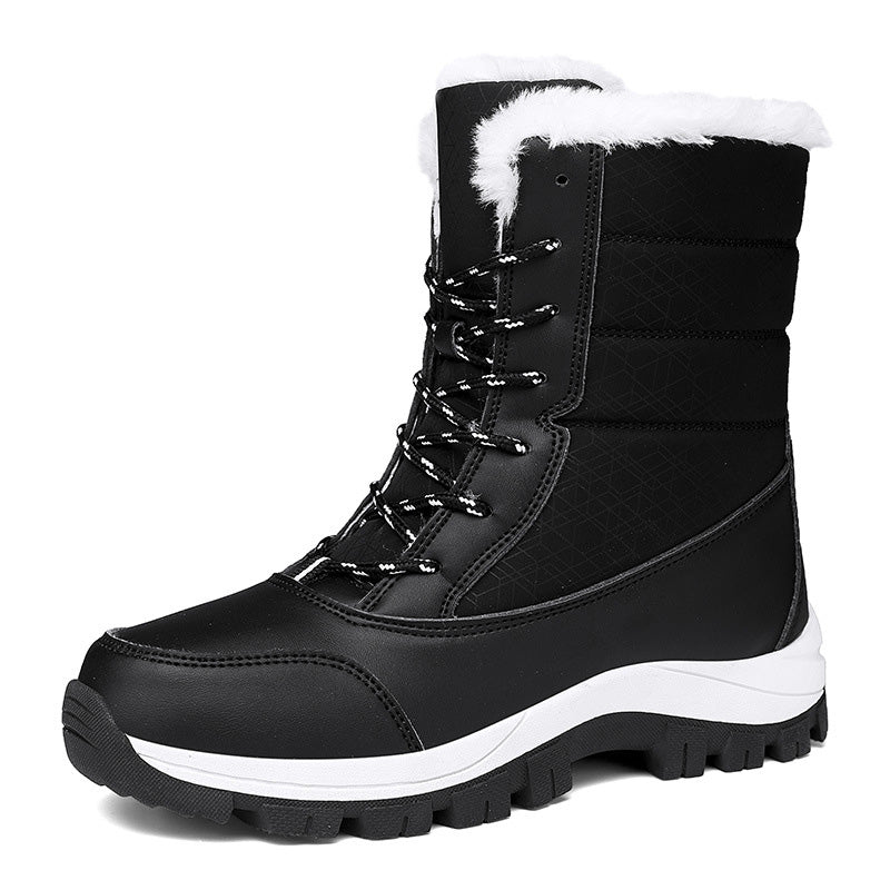 Damen Winterstiefel wasserdicht rutschfest gefüttert solide warme Mikrofaser
