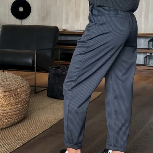 Damenhose hohe Taille gerade Passform elegant atmungsaktiv, knitterarm