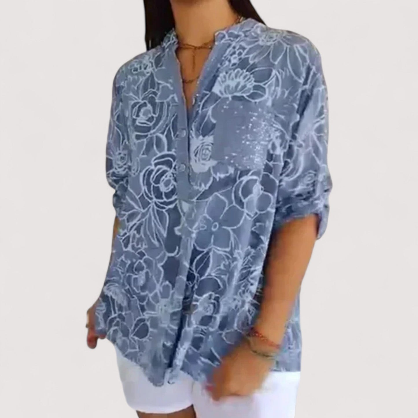 Damen Bluse floral, lockere Passform, leicht, luftig