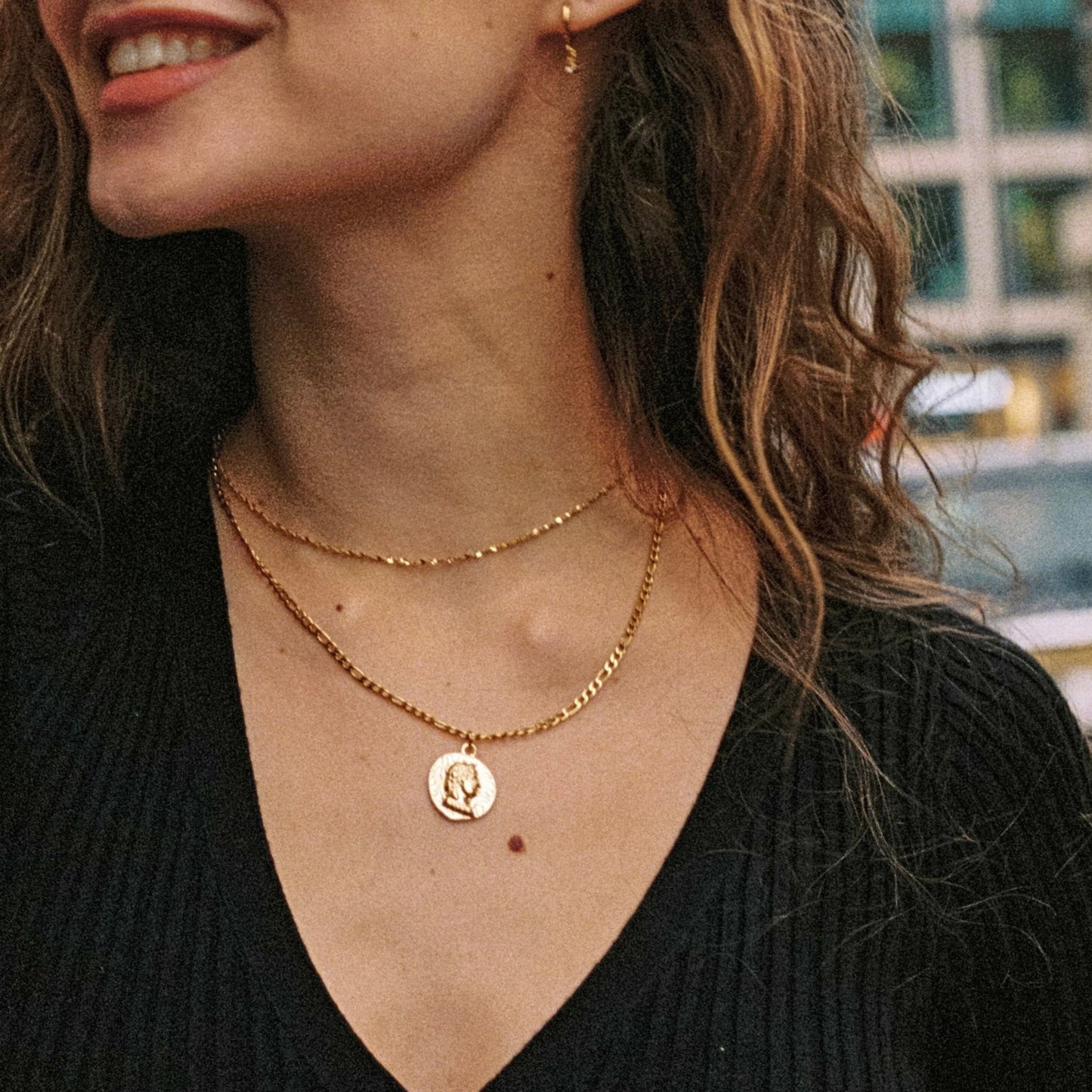 amen Choker Halskette mit gedrehter Kettenstruktur aus Edelstahl