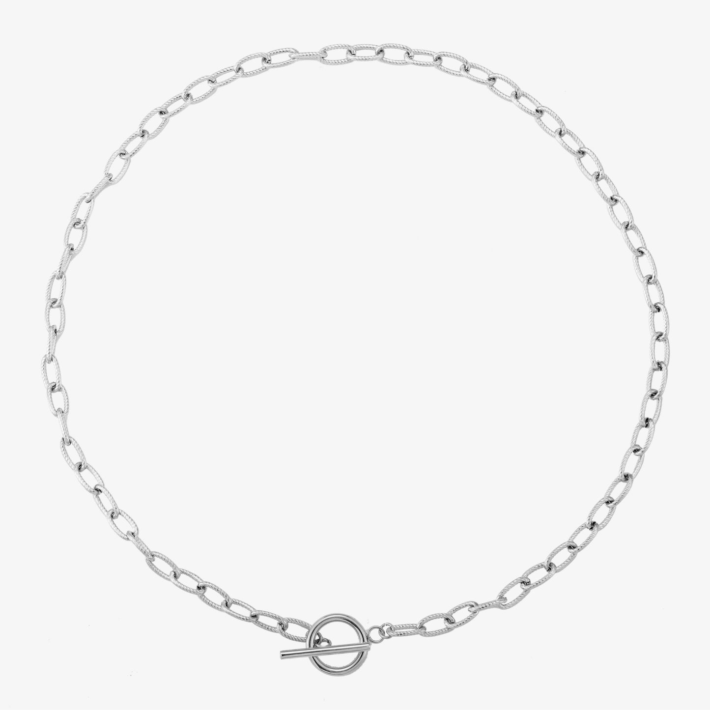 Damen Paperclip Choker Gold mit Toggle Verschluss Layering Halskette wasserfest hypoallergen Edelstahl