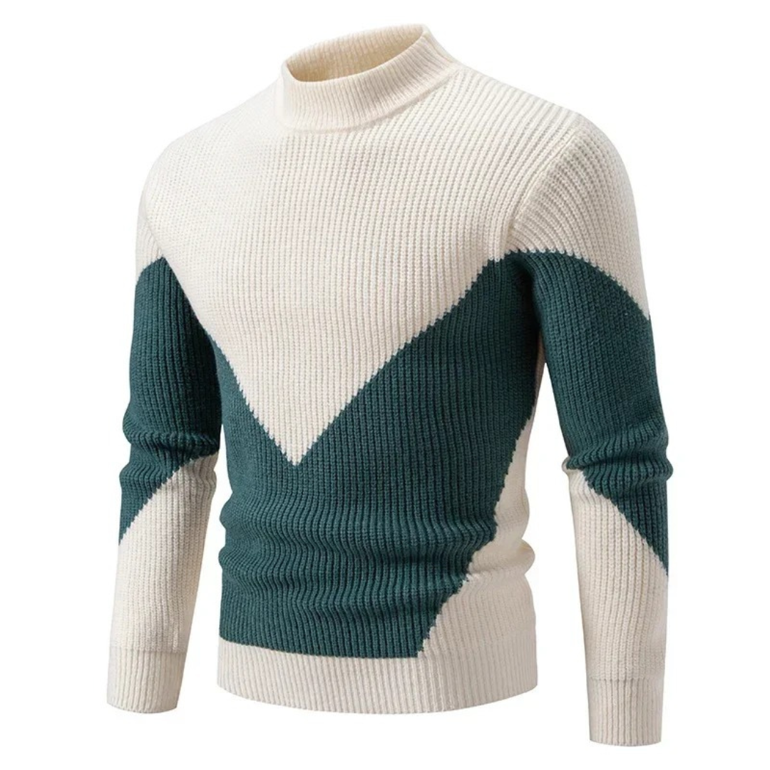 Herren Strickpullover mit geometrischem Muster, bequem, warm, Langarm