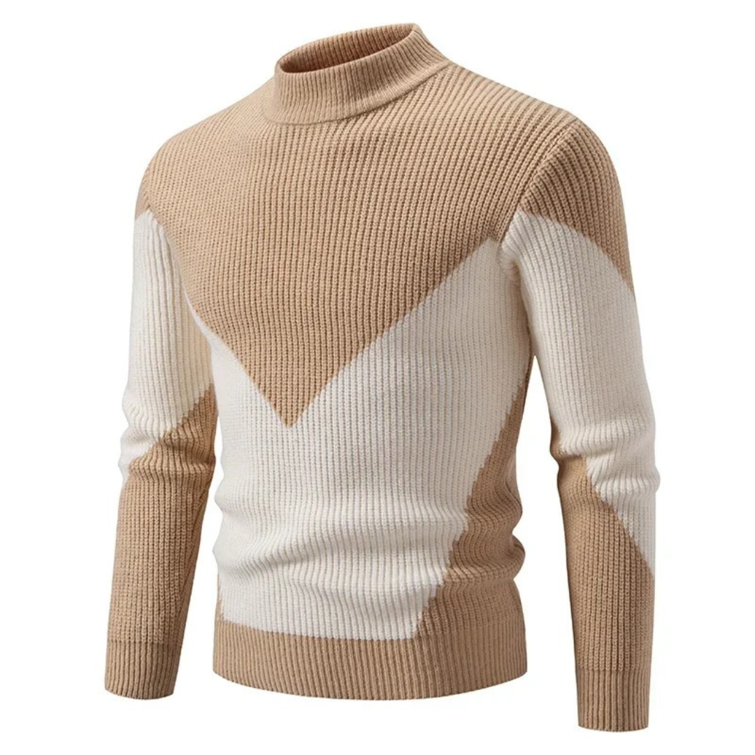 Herren Strickpullover mit geometrischem Muster, bequem, warm, Langarm