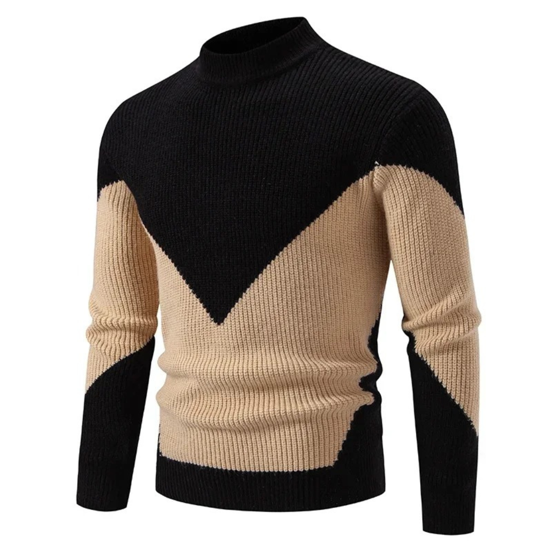 Herren Strickpullover mit geometrischem Muster, bequem, warm, Langarm
