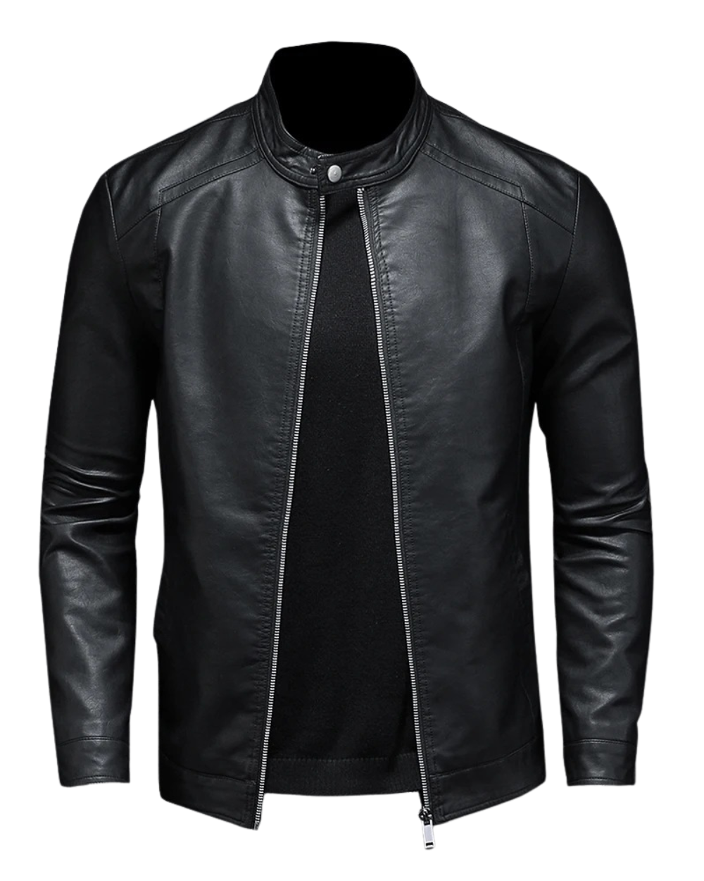 Herren Lederjacke Regular Fit Eco-Leder Klassisch Zeitlos Casual Abend Streetwear Elegant