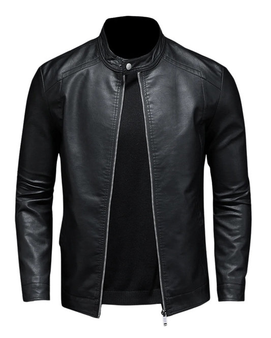 Herren Lederjacke Regular Fit Eco-Leder Klassisch Zeitlos Casual Abend Streetwear Elegant