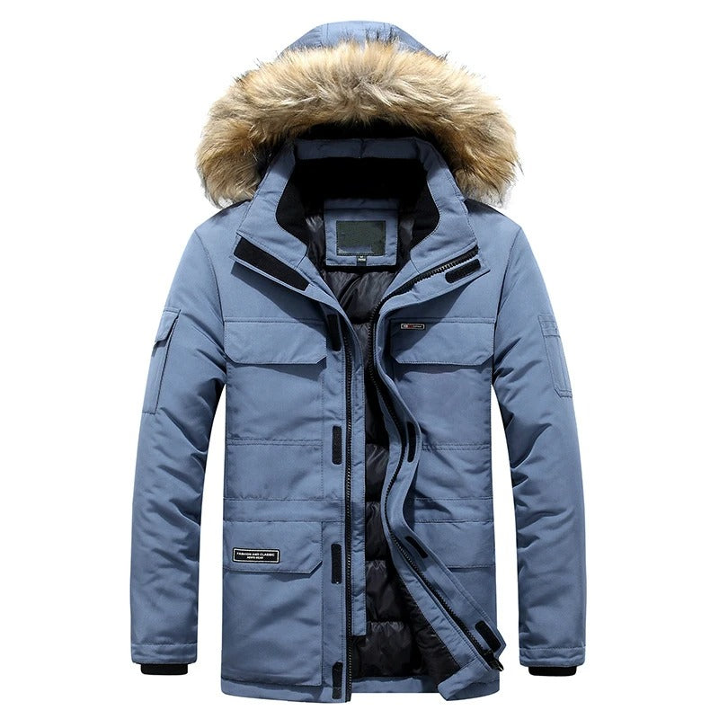 Herren Winterjacke Regular Fit Warm Gefüttert Isolierend Elegant Klassisch Business Casual Alltag Winter
