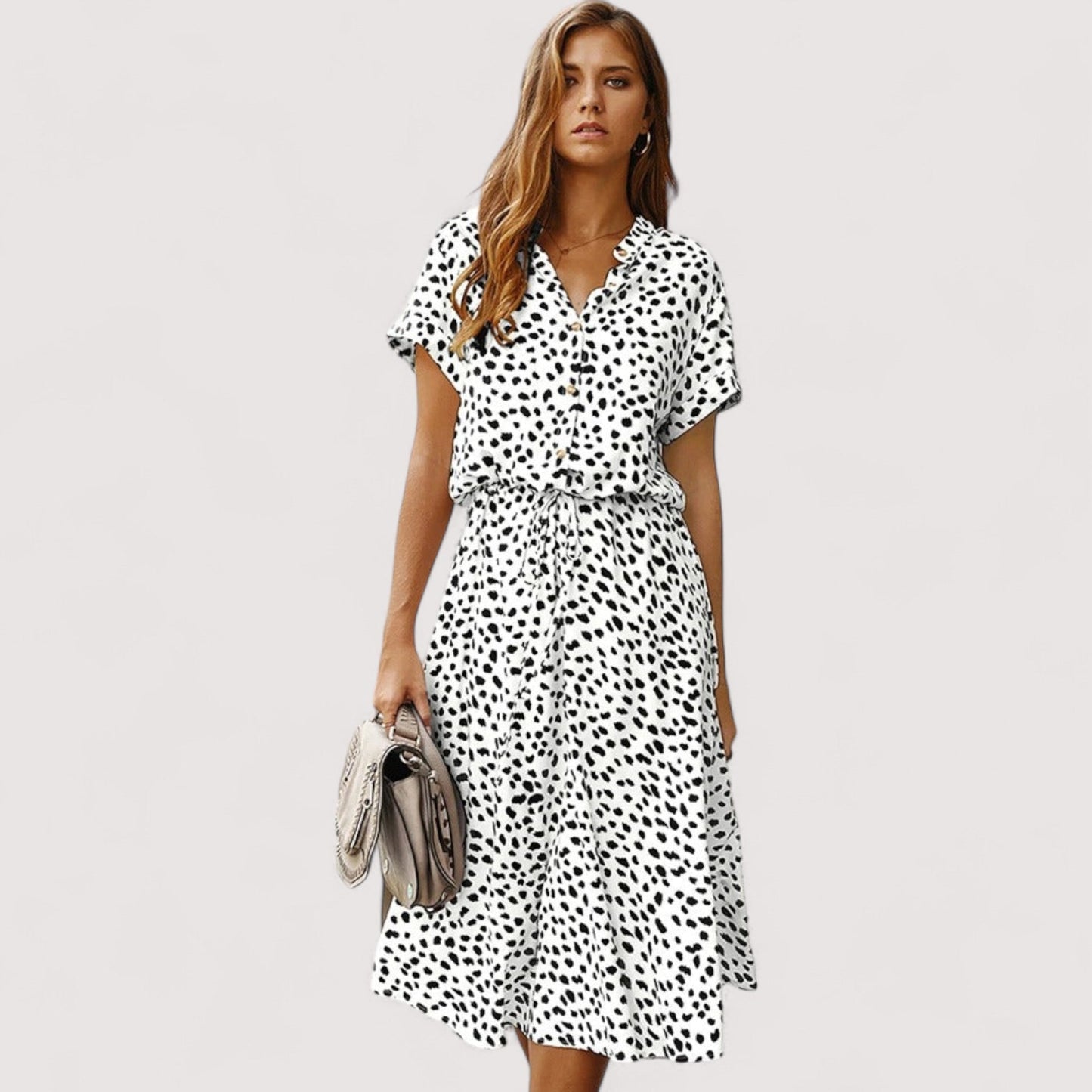 Damen Sommerkleid gemustert locker Passform leicht atmungsaktiv vielseitig bequem