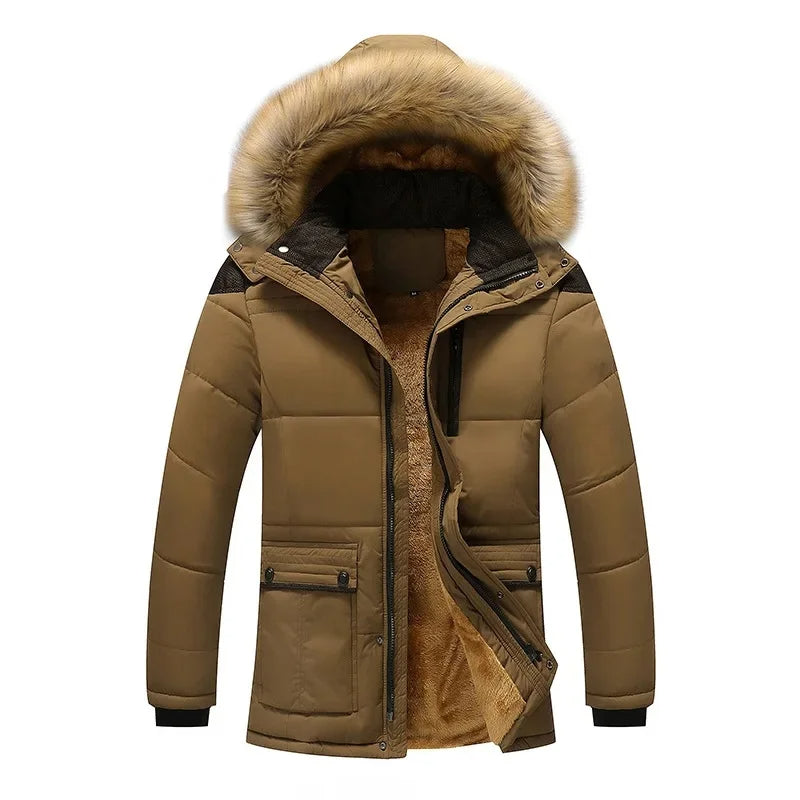 Herren Winterjacke Gepolstert Fleece Slim Fit Elegant Warm Übergangsjacke Alltag Outdoor Business Casual