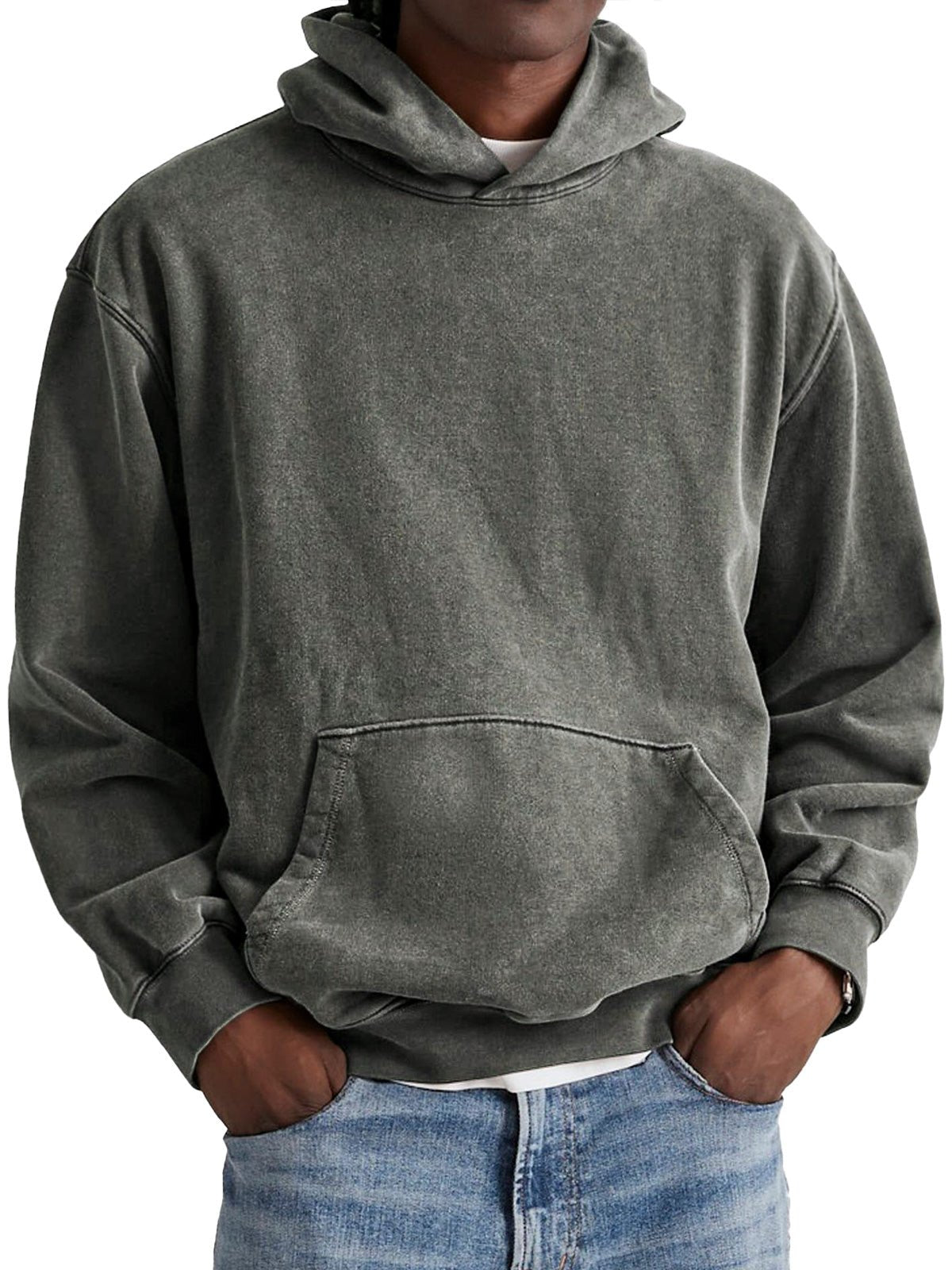 Herren Kapuzenpullover Hoodie ist locker geschnitten, bequemer Kapuzenpullover mit Kängurutasche