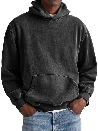 Herren Kapuzenpullover Hoodie ist locker geschnitten, bequemer Kapuzenpullover mit Kängurutasche