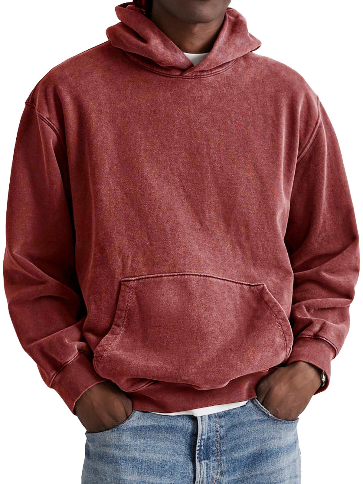 Herren Kapuzenpullover Hoodie ist locker geschnitten, bequemer Kapuzenpullover mit Kängurutasche