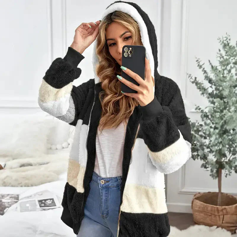 Damen Leichtjacke einfarbig windabweisend leicht gefüttert Kapuze Reißverschluss Regular Fit Übergangsjacke