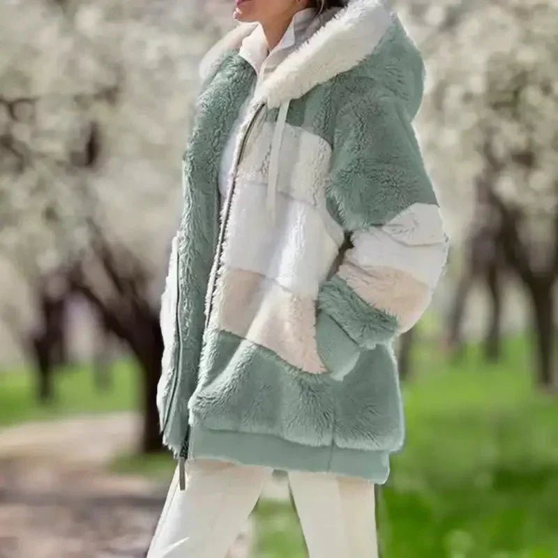 Damen Leichtjacke einfarbig windabweisend leicht gefüttert Kapuze Reißverschluss Regular Fit Übergangsjacke