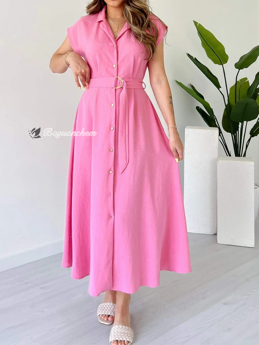 Damen Midikleid V-