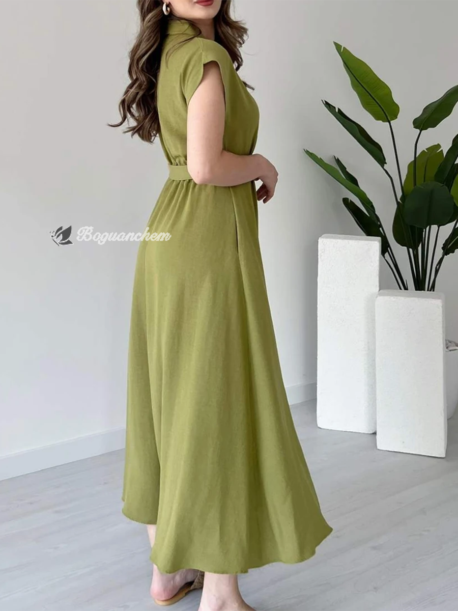 Damen Midikleid V-