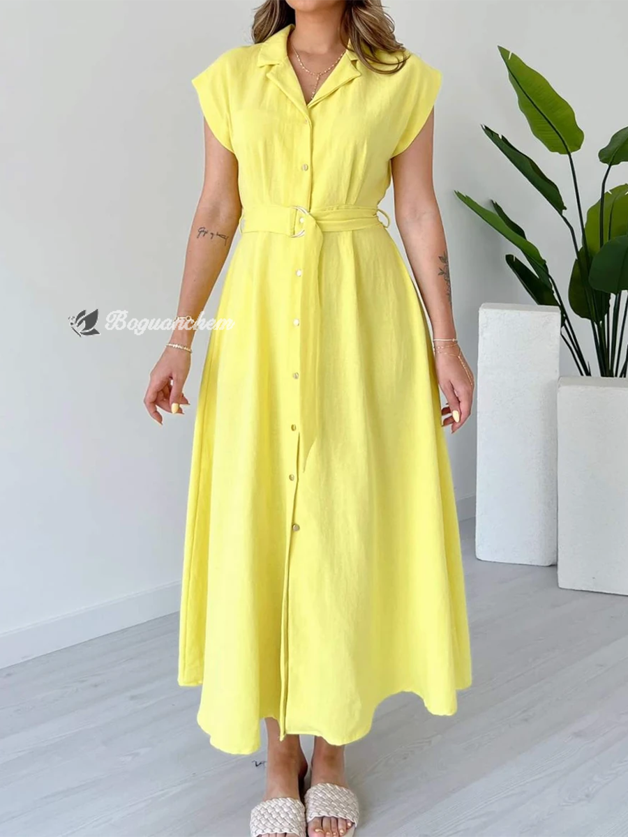 Damen Midikleid V-